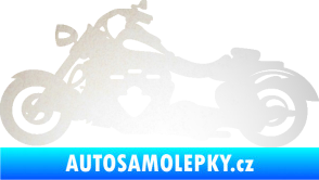 Samolepka Motorka 056 levá odrazková reflexní bílá