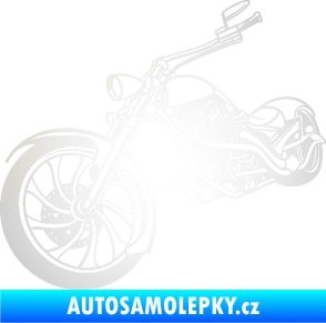 Samolepka Motorka chopper 002 levá odrazková reflexní bílá