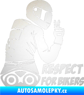 Samolepka Motorkář 003 pravá respect for bikers nápis odrazková reflexní bílá