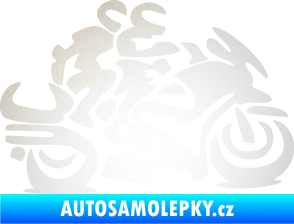 Samolepka Motorkář 009 pravá se spolujezdcem odrazková reflexní bílá