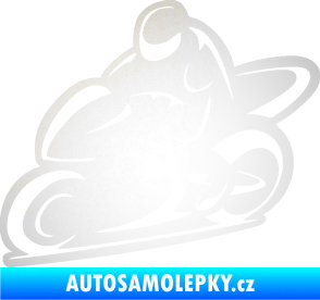 Samolepka Motorkář 011 levá odrazková reflexní bílá