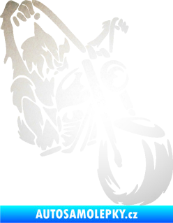 Samolepka Motorkář 015 pravá harley odrazková reflexní bílá