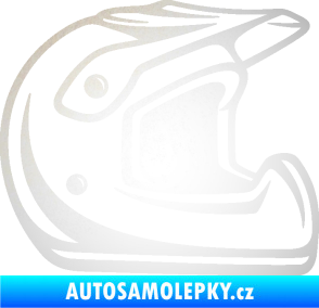 Samolepka Motorkářská helma 002 pravá odrazková reflexní bílá