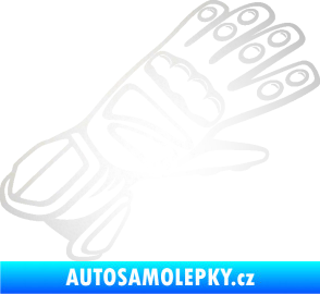 Samolepka Motorkářské rukavice 002 pravá odrazková reflexní bílá