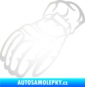 Samolepka Motorkářské rukavice 003 levá odrazková reflexní bílá