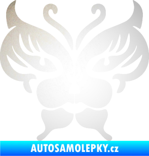 Samolepka Motýl 016 kočičí obličej odrazková reflexní bílá