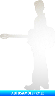 Samolepka Music 003 levá hráč na kytaru odrazková reflexní bílá
