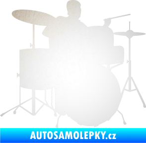 Samolepka Music 011 pravá hráč na bicí odrazková reflexní bílá
