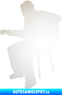 Samolepka Music 012 levá  kytarista odrazková reflexní bílá