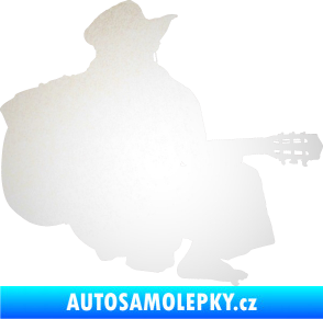 Samolepka Music 014 pravá hráč na kytaru odrazková reflexní bílá