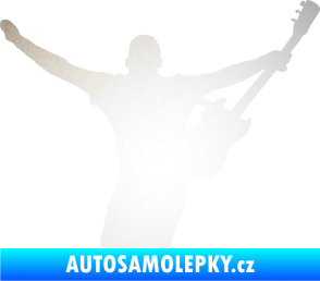 Samolepka Music 024 pravá kytarista rocker odrazková reflexní bílá