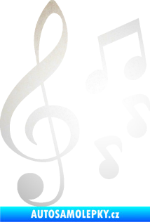 Samolepka Music noty a houslový klíč 002 odrazková reflexní bílá
