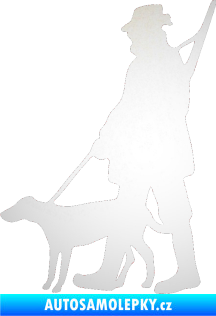 Samolepka Myslivec 002 levá odrazková reflexní bílá