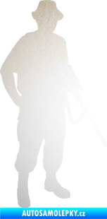 Samolepka Myslivec 004 pravá odrazková reflexní bílá