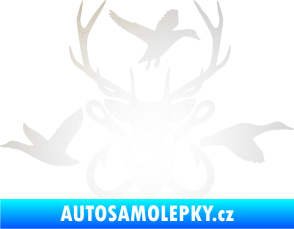 Samolepka Myslivost 005 pravá odrazková reflexní bílá