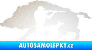 Samolepka Myslivost 006 levá divoké prase odrazková reflexní bílá