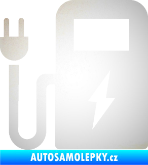 Samolepka Nabíjecí stanice 001 levá elektromobil charge odrazková reflexní bílá