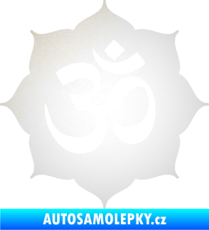 Samolepka Náboženský symbol Hinduismus Óm 002 odrazková reflexní bílá