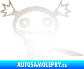 Samolepka Ninja zombie girl pravá odrazková reflexní bílá