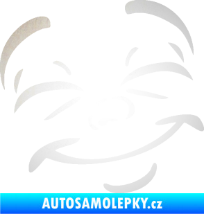 Samolepka Obličej 004 pravá šťastný odrazková reflexní bílá