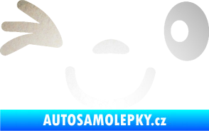 Samolepka Obličej 008 levá mrkající odrazková reflexní bílá