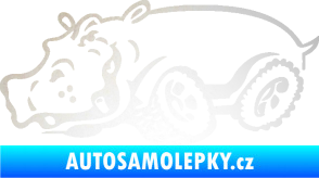 Samolepka Off Road 006 levá hroch odrazková reflexní bílá
