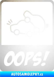 Samolepka Oops love cars 002 odrazková reflexní bílá