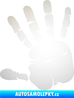 Samolepka Otisk ruky levá odrazková reflexní bílá