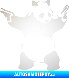 Samolepka Panda 007 pravá gangster odrazková reflexní bílá