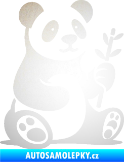 Samolepka Panda 011 pravá s bambusovou větvičkou odrazková reflexní bílá