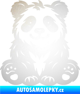Samolepka Panda 013 levá spokojená odrazková reflexní bílá