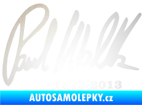 Samolepka Paul Walker 003 podpis a datum odrazková reflexní bílá