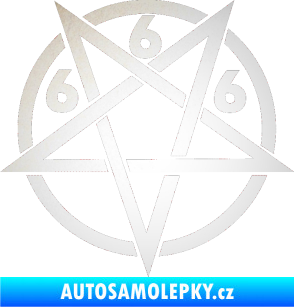 Samolepka Pentagram 666 odrazková reflexní bílá