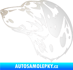 Samolepka Pes 002 levá Dalmatin odrazková reflexní bílá