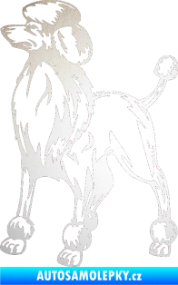 Samolepka Pes 014 levá Pudl odrazková reflexní bílá