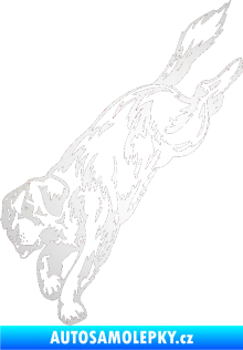 Samolepka Pes 043 levá odrazková reflexní bílá