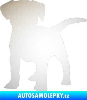 Samolepka Pes 056 levá štěně odrazková reflexní bílá