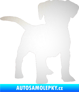 Samolepka Pes 056 pravá štěně odrazková reflexní bílá