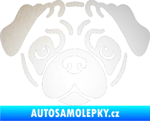 Samolepka Pes 067 Mopsík odrazková reflexní bílá