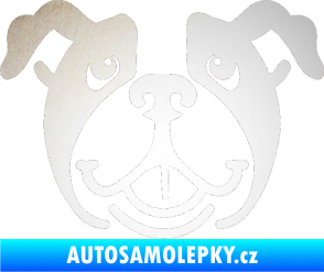 Samolepka Pes 069 Buldoček odrazková reflexní bílá