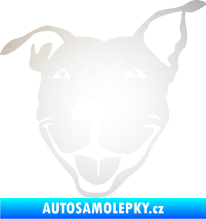 Samolepka Pes 072 levá Pitbull odrazková reflexní bílá