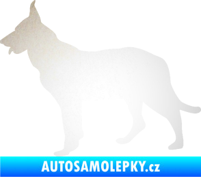 Samolepka Pes 079 levá Německý ovčák odrazková reflexní bílá