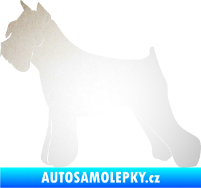 Samolepka Pes 091 levá Knírač odrazková reflexní bílá