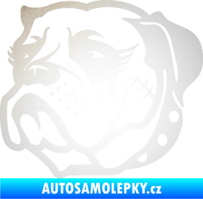 Samolepka Pes 097 levá Buldok odrazková reflexní bílá