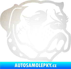 Samolepka Pes 097 pravá Buldok odrazková reflexní bílá