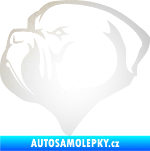 Samolepka Pes 116 levá pitbull odrazková reflexní bílá