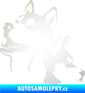 Samolepka Pes 117 levá husky odrazková reflexní bílá