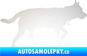 Samolepka Pes 121 pravá německý ovčák odrazková reflexní bílá