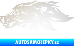 Samolepka Pes 127 levá hlava odrazková reflexní bílá