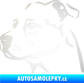 Samolepka Pes 134 levá Stafordširský bulteriér odrazková reflexní bílá